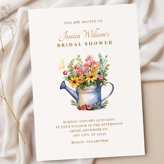 Rustic Floral bouquet bridal shower Invitation (Creator Uploaded)