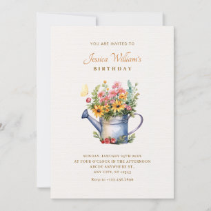 Rustic Floral bouquet  Invitation