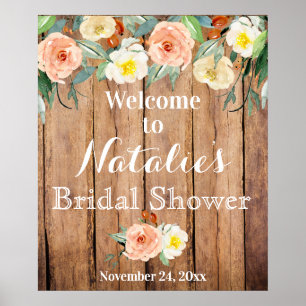 Rustic Floral Bridal Shower Poster