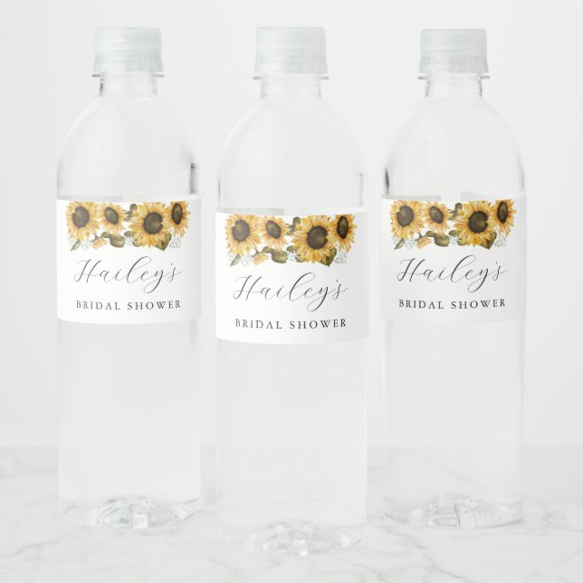Rustic Floral Bridal Shower Water Bottle Label (Bottles)
