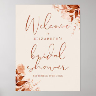 Rustic Floral Bridal Shower Welcome Sign
