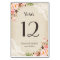 Rustic Floral Burlap Lace Table Number
