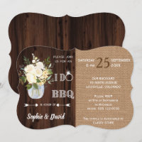 Rustic Floral Burlap Old Barn I DO Barbecue
