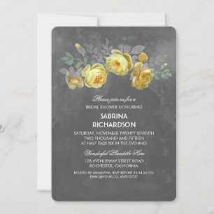 Rustic Floral Chalkboard Bridal Shower Invitation