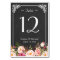 Rustic Floral Chalkboard Wedding Table Number