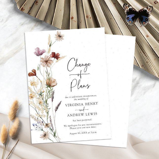 Rustic Floral Change Of Plans Invitation (White Rustic Floral Change Of Plans Invitation by Painted Paperie
)