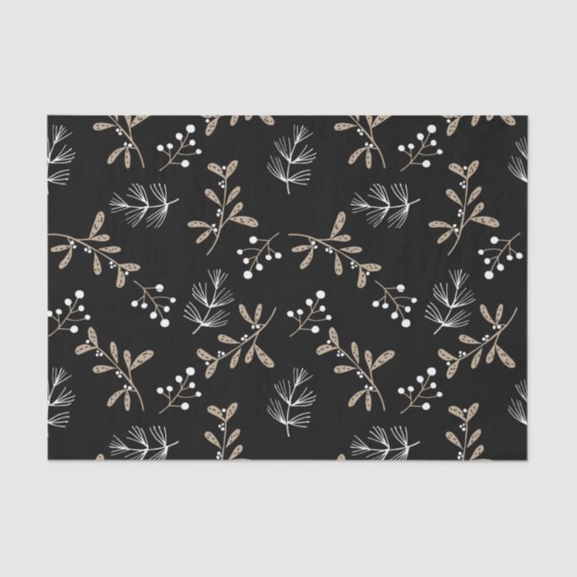 Rustic Floral Christmas Tissue Paper (Front)