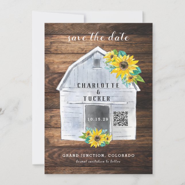 Rustic Floral Country Chic Photo Save the Date  (Front)