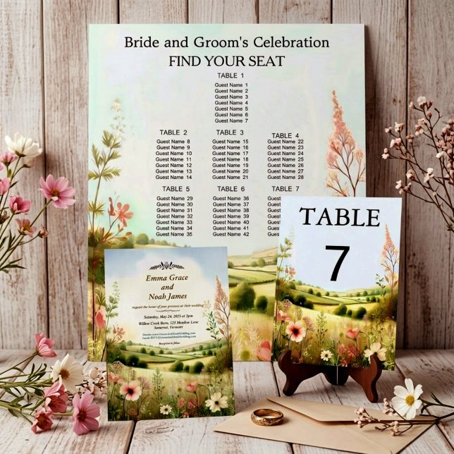Rustic Floral Countryside Wedding Invitation (Creator Uploaded)