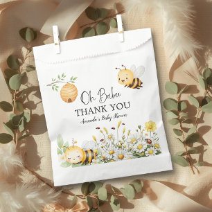 Rustic Floral Daisy Oh Babee Honey Bee Baby Shower Favour Bag
