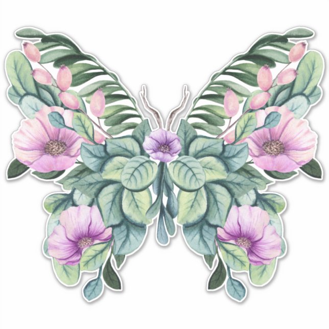 Rustic Floral Design Butterfly (Front)