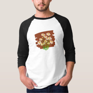 Rustic floral design on brown background T-Shirt