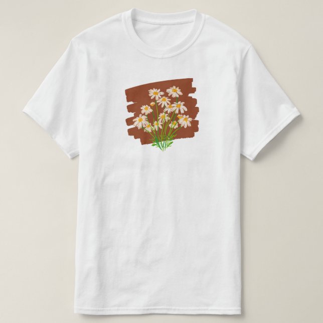 Rustic floral design on brown background T-Shirt (Design Front)