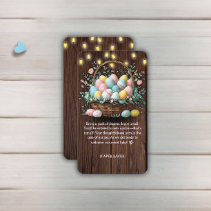 Rustic Floral Easter Eggs Baby Shower Enclosure Card