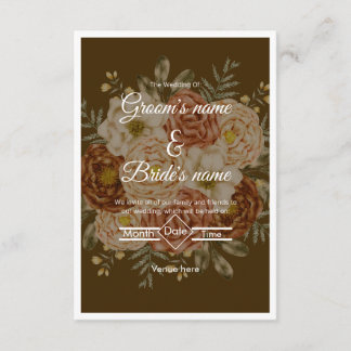 Rustic Floral Elegance Wedding Invitation