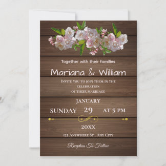 Rustic Floral Elegance Wedding Invitation Design