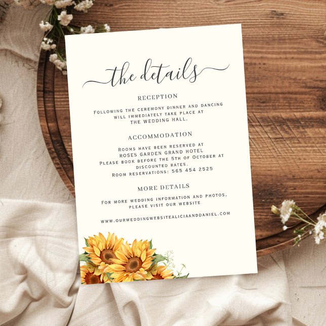 Rustic floral elegant wedding guest details enclosure card (Creator Uploaded)