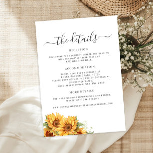 Rustic floral elegant wedding guest details enclosure card