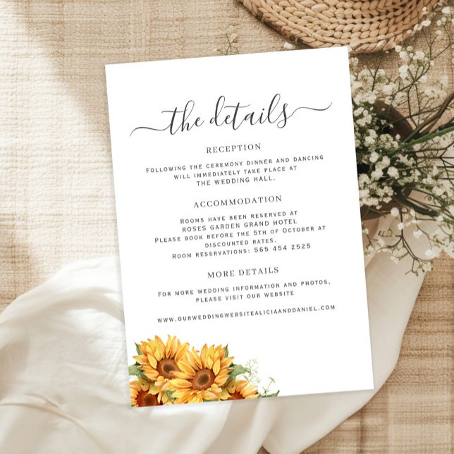 Rustic floral elegant wedding guest details enclosure card (Creator Uploaded)