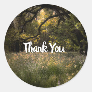 Rustic Floral Enchanted Forest Tree Wedding Woods  Classic Round Sticker