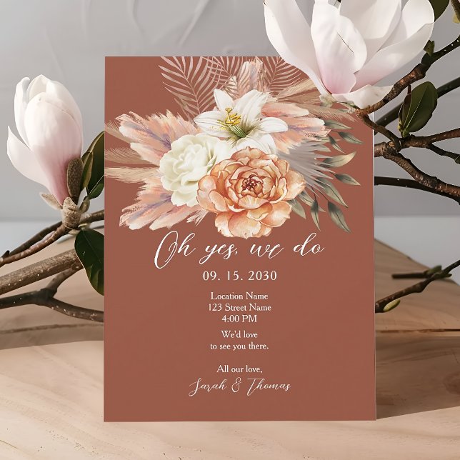 Rustic Floral Fall Wedding Reception Invitation (Creator Uploaded)