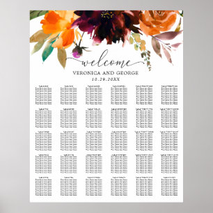 Rustic Floral Fall Wedding Seating Chart