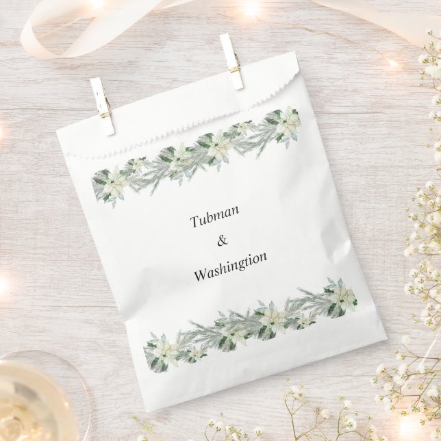 Rustic Floral Fall Winter Wedding  Favour Bag (Clipped)