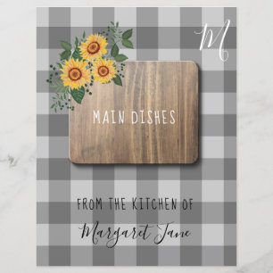Rustic floral farmhouse recipe organiser divider