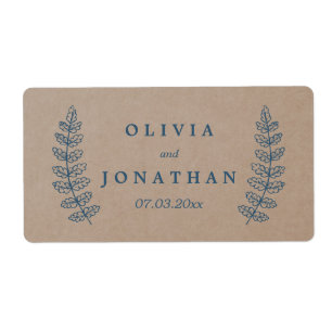 Rustic Floral Faux Kraft Wedding Address Label