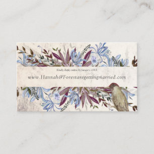 Rustic floral frame with birds business card