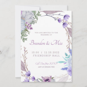 Rustic Floral Garden Wedding Invitation