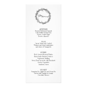 Rustic Floral Give Thanks Thanksgiving Dinner Menu