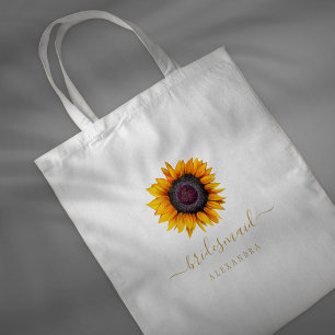 Rustic floral gold weddings bridesmaid team bride tote bag