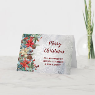 Rustic Floral Granddaughter & Family Christmas Card