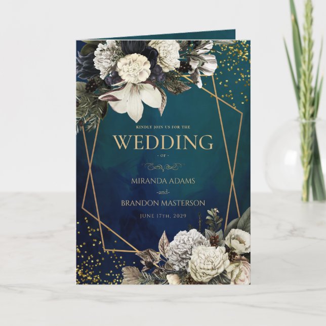 Rustic Floral Greenery Country Wedding Invitation (Front)