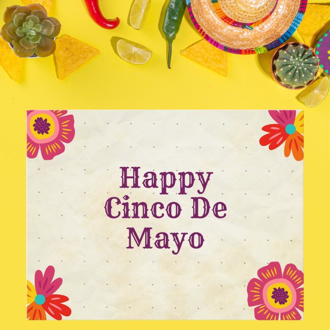 Rustic Floral Happy Cinco de Mayo Postcard (Creator Uploaded)