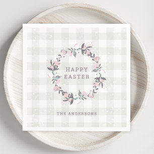 Rustic Floral Happy Easter Party Table Decor Napkin