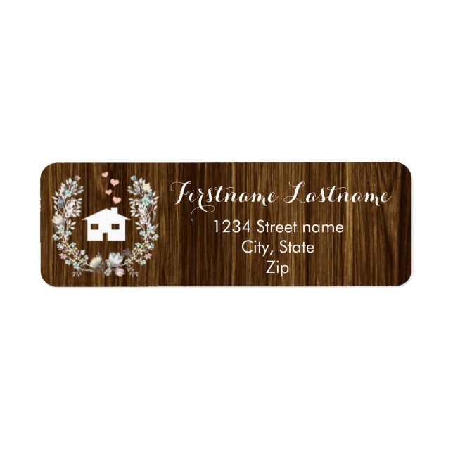 Rustic Floral Home Return Address Labels (Front)