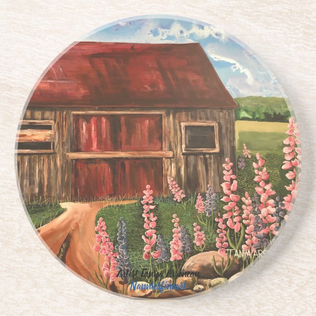 Rustic Floral In the FIELD Coaster (Front)