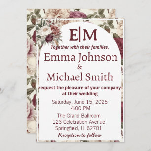 Rustic floral invites