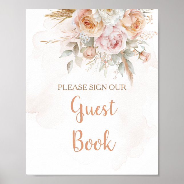 Rustic Floral Isn't She Onederful Guest Book (Front)