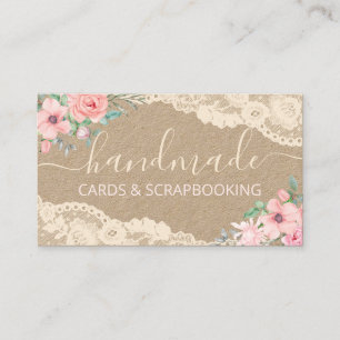 Rustic Floral Lace Handmade Cards Scrapbooking
