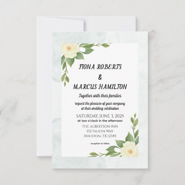 Rustic Floral & Minimalist RSVP Card (Front)