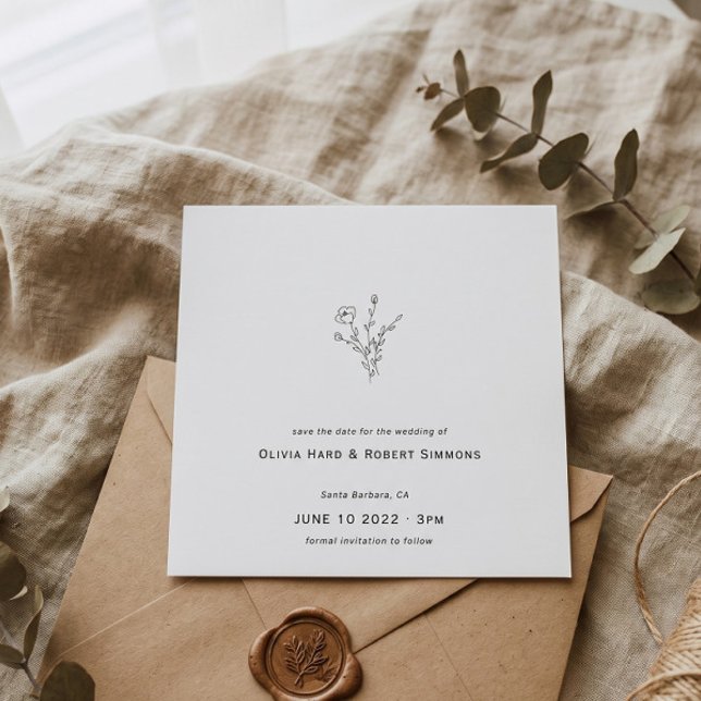 Rustic Floral Minimalistic Square Wedding (Creator Uploaded)