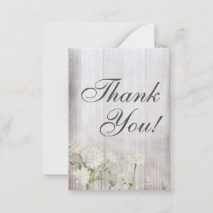 Rustic Floral Modern Thank You Note Card V2