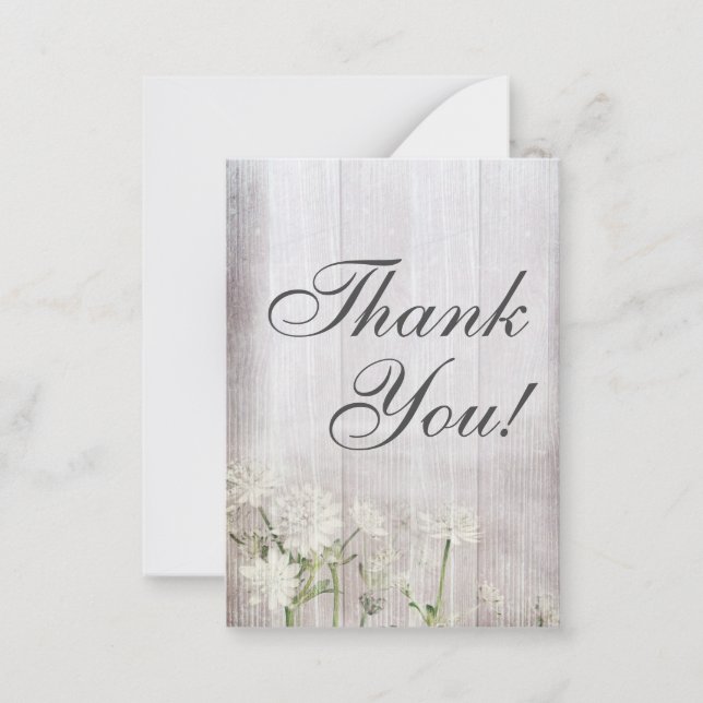 Rustic Floral Modern Thank You Note Card V2 (Front)