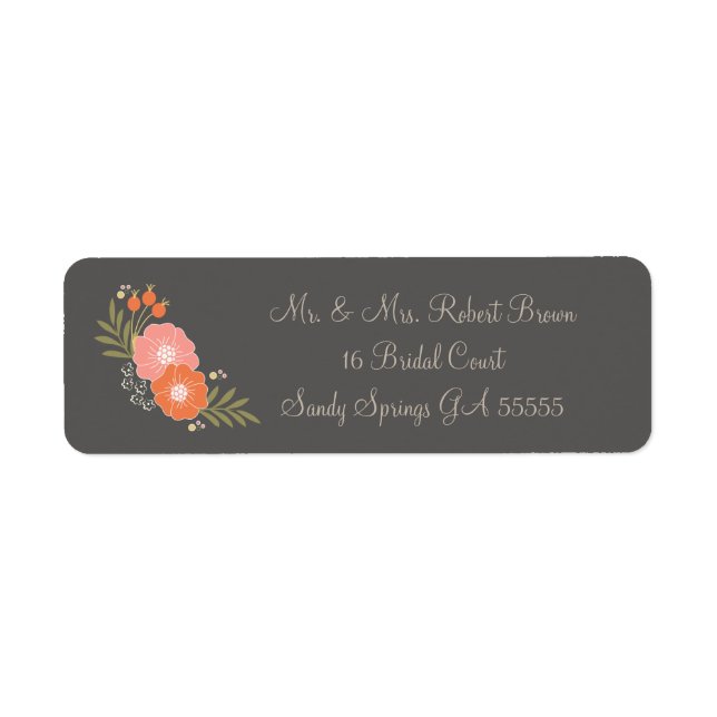 Rustic Floral Mr and Mrs. Address Labels (Front)