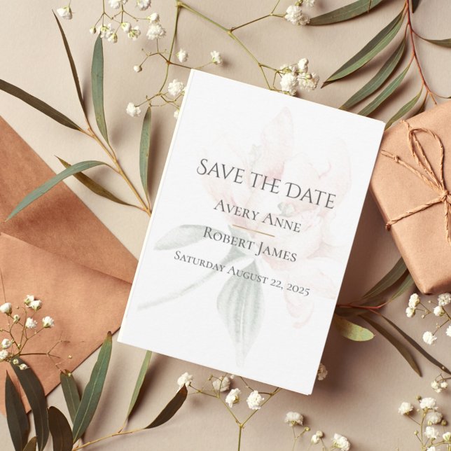 Rustic Floral Neutral Colours Save The Date (Creator Uploaded)