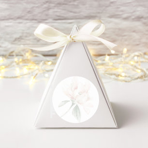 Rustic Floral Neutral Elegant Wedding Classic Round Sticker