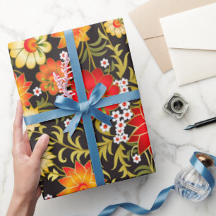Rustic floral pattern wrapping paper